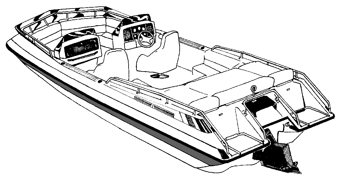 Deck Boat with Low Rails side profile