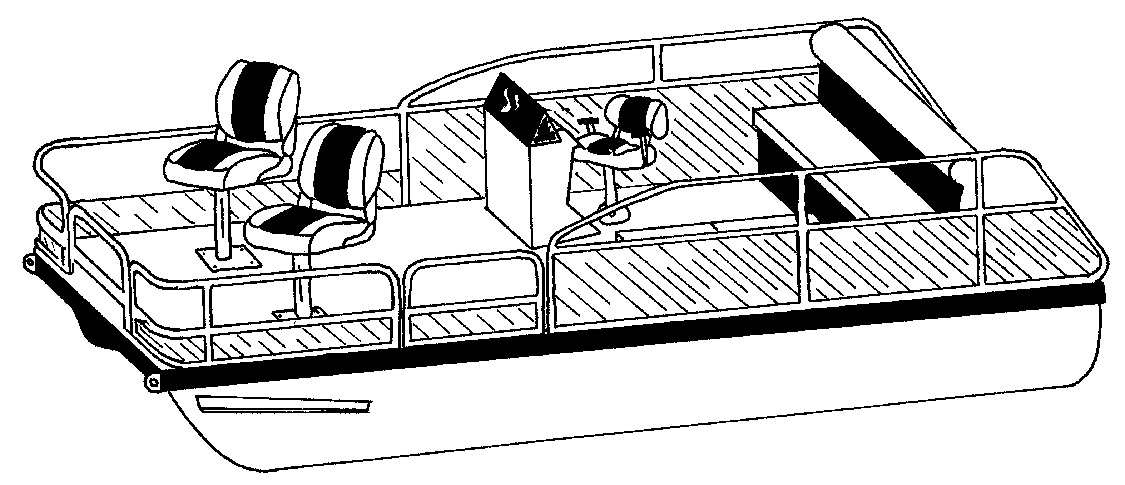 Pontoon with Aft Fishing Chairs side profile