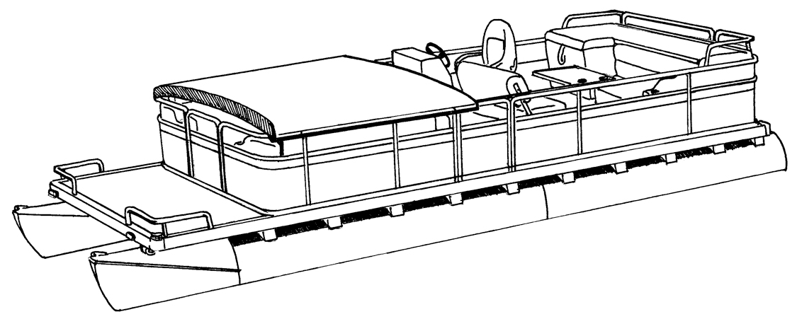Pontoon with Fold-Down Hard Top side profile