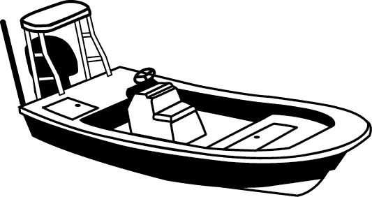 Rounded-Bow Bay Boat with Poling Platform side profile