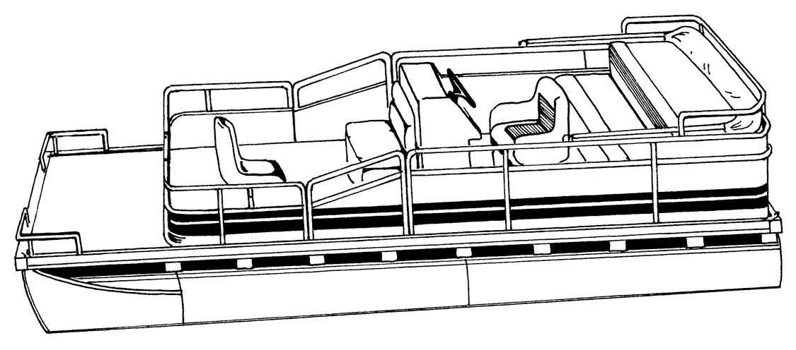 Pontoon with Partially Enclosed Rails side profile
