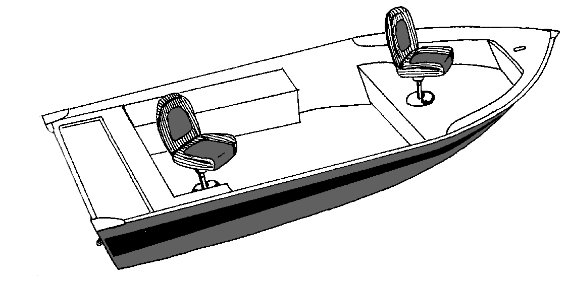 V-Hull Fishing Boat, Wide Series side profile