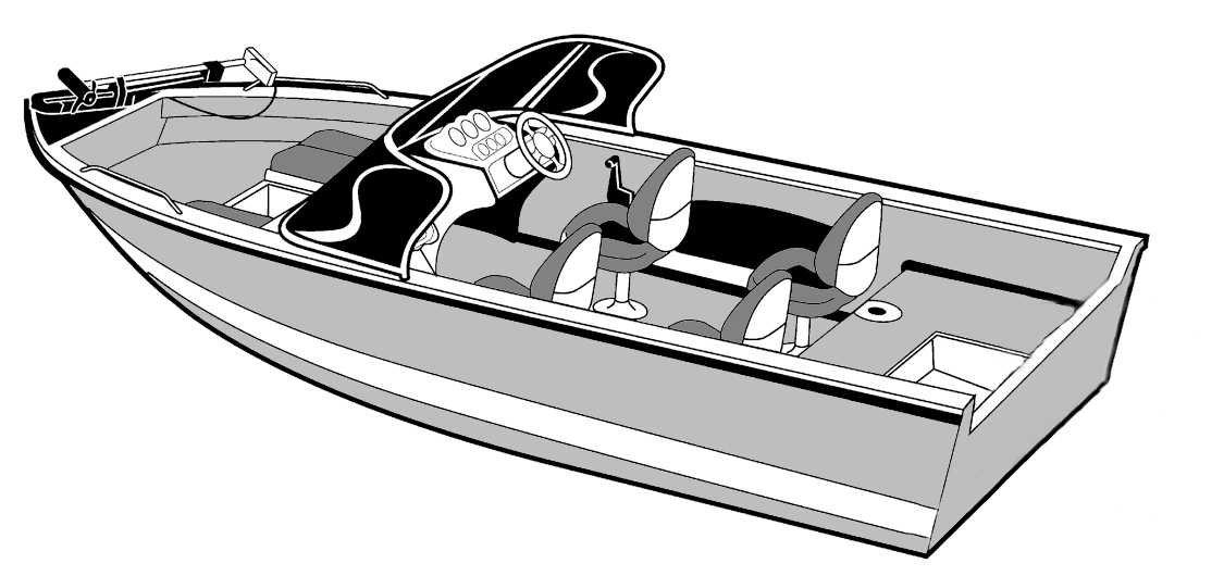 Aluminum V-Hull with Walk-Through Windshield side profile