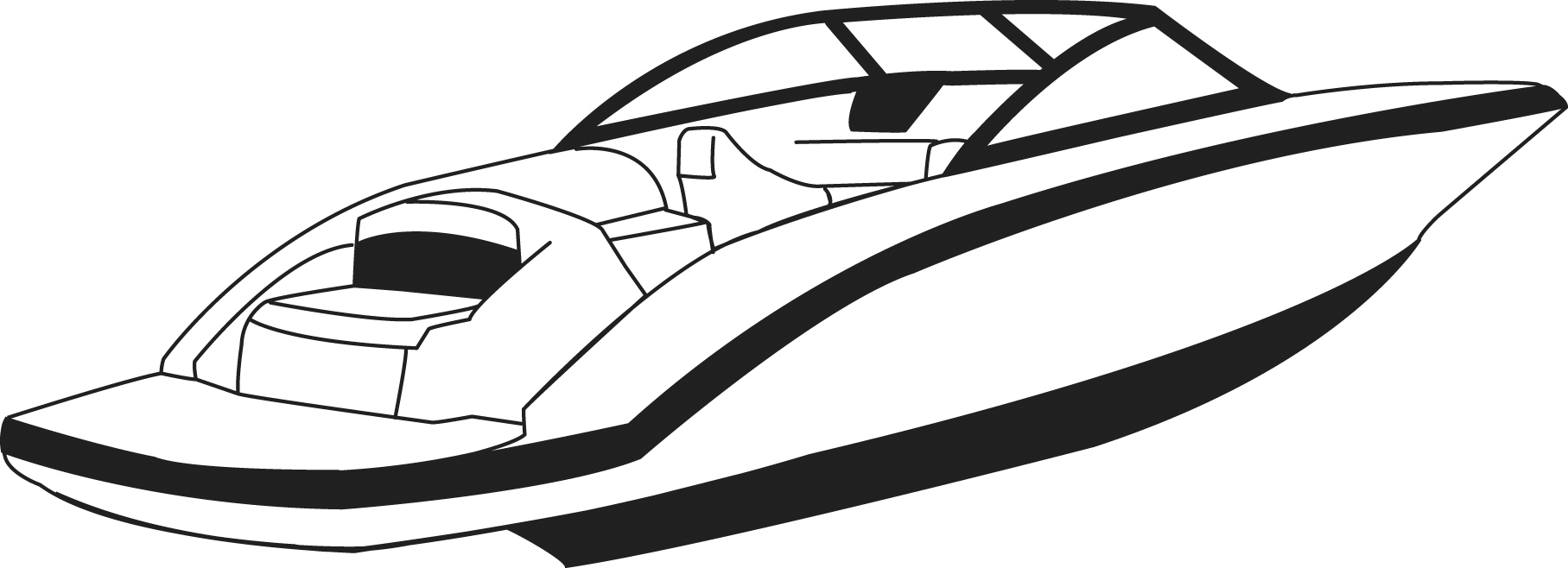 V-Hull Runabout with Walk-Through Transom side profile
