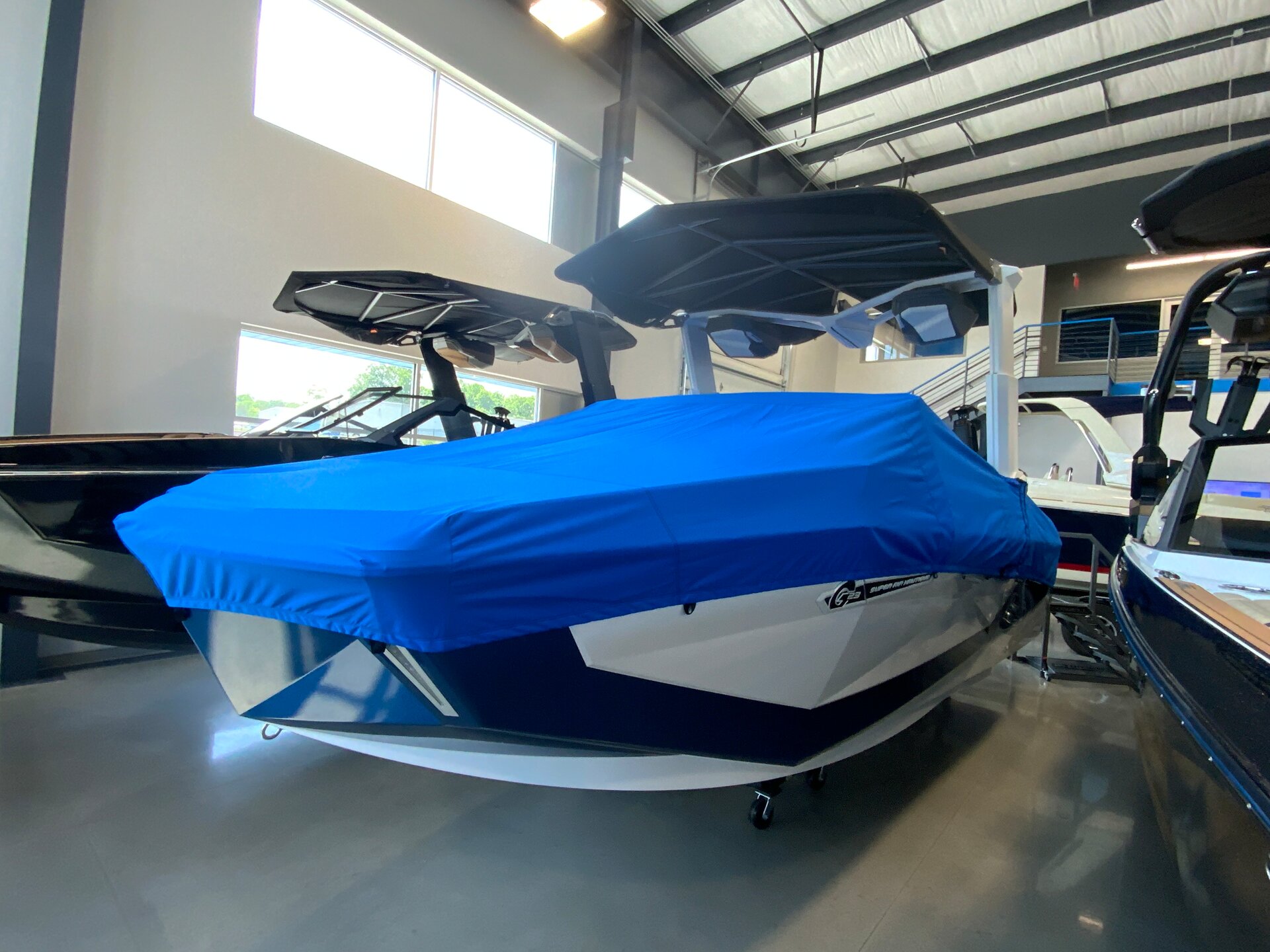 Custom-fit cover installed on Correct Craft Super AIR Nautique G23 Inboard