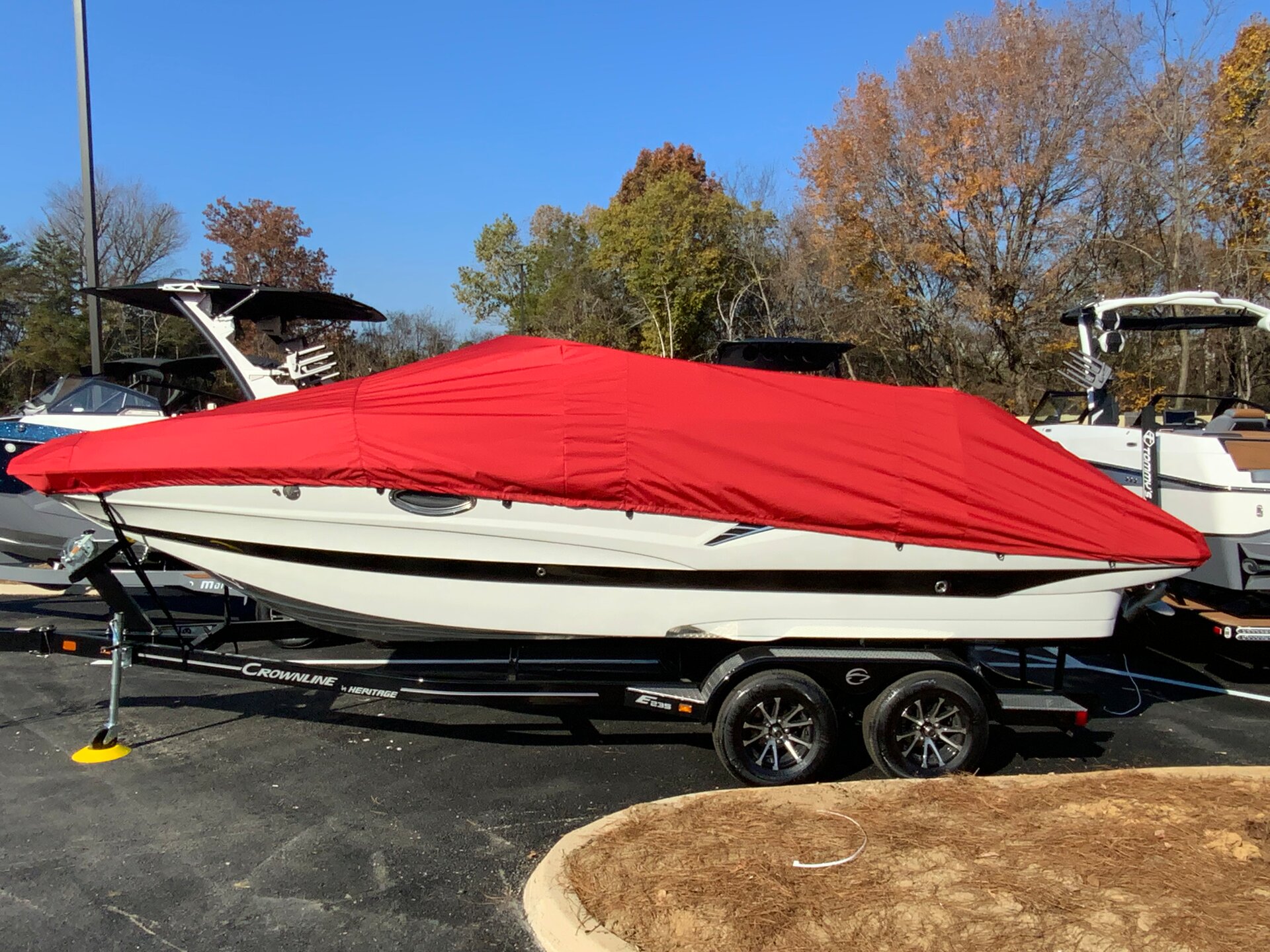 Custom-fit cover installed on Crownline E 235 Inboard Outboard