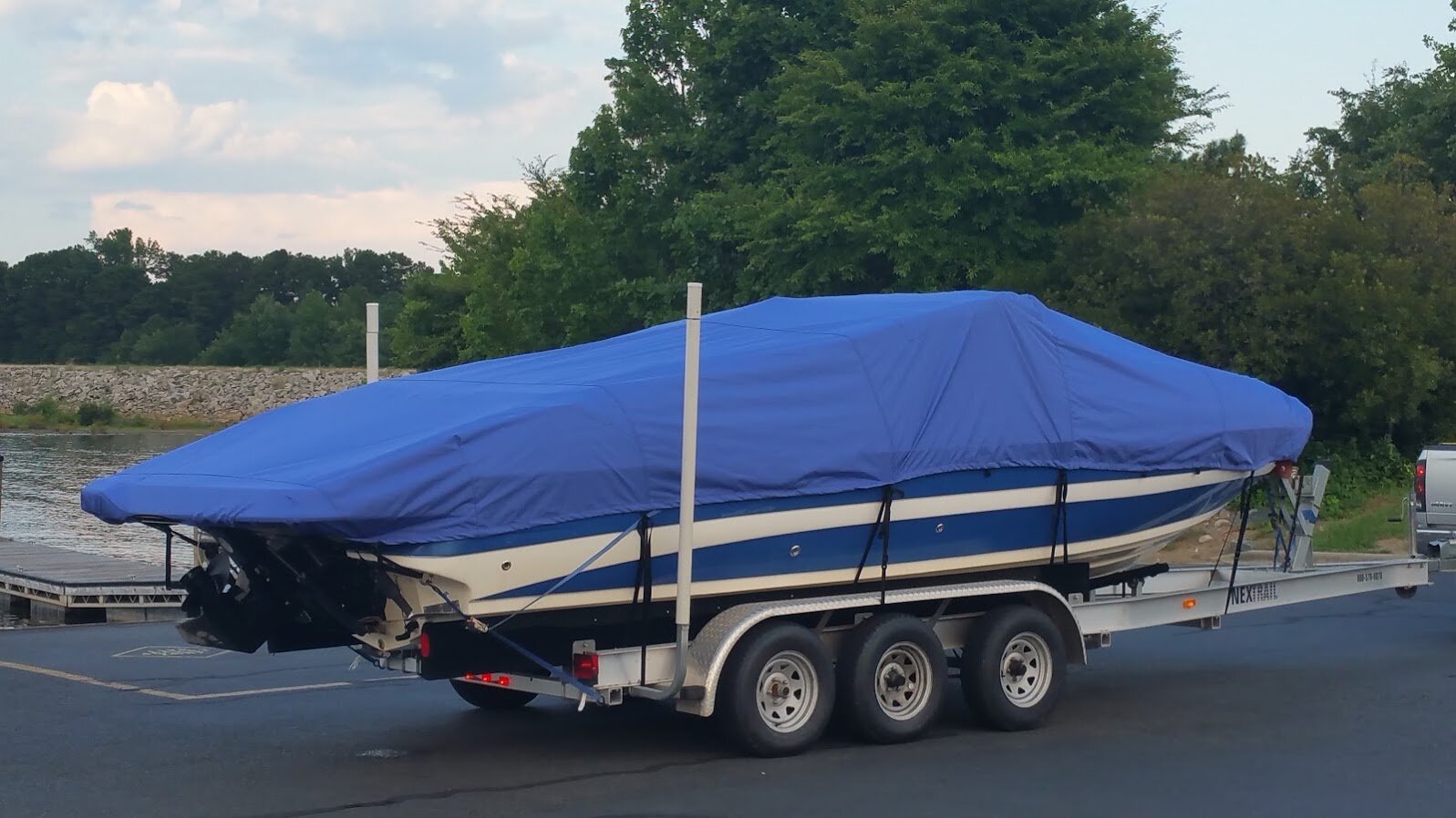 Custom-fit cover installed on Mariah SC25 Inboard Outboard