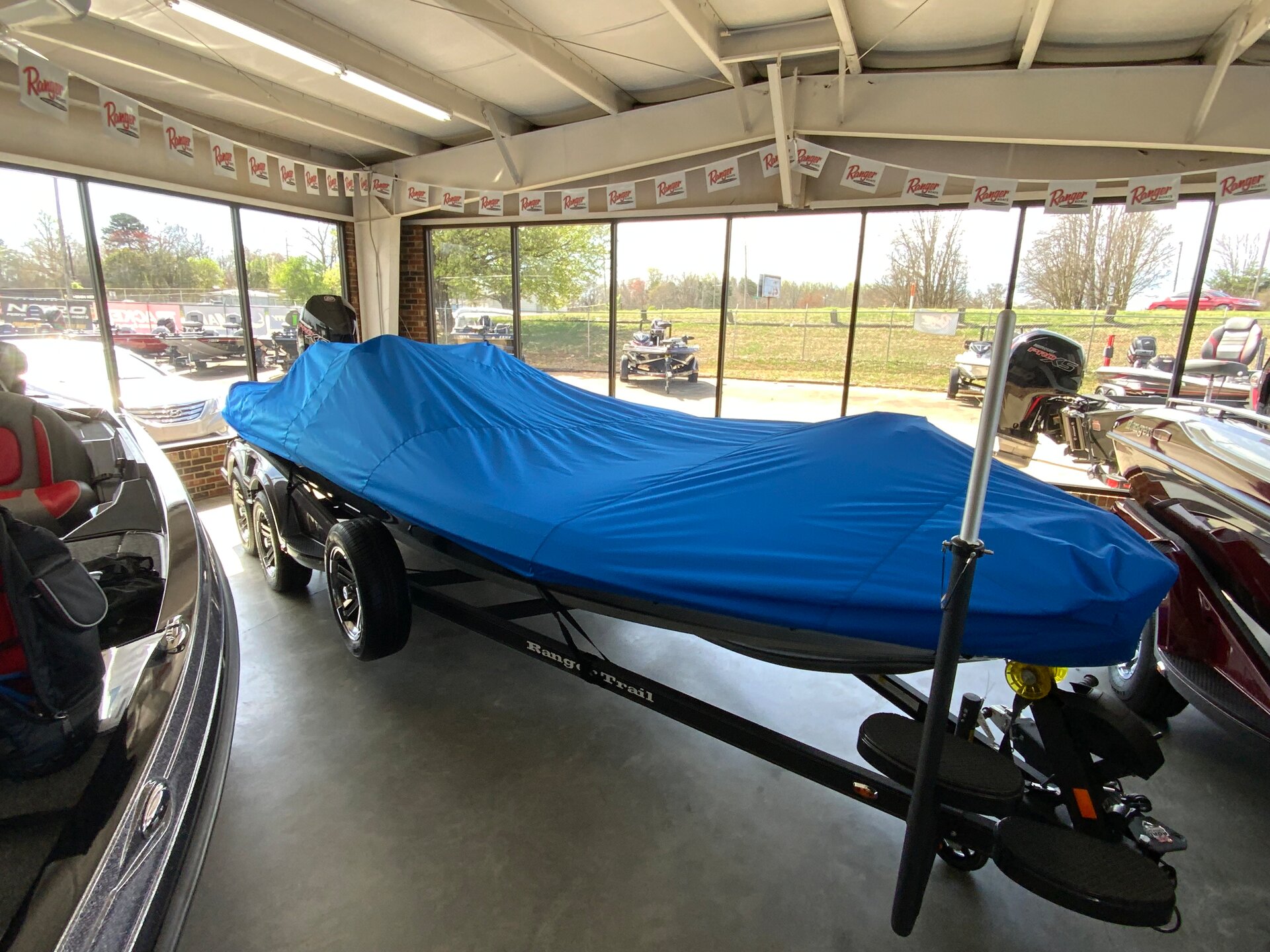Custom-fit cover installed on Ranger Z521R CUP Equipped SC Outboard