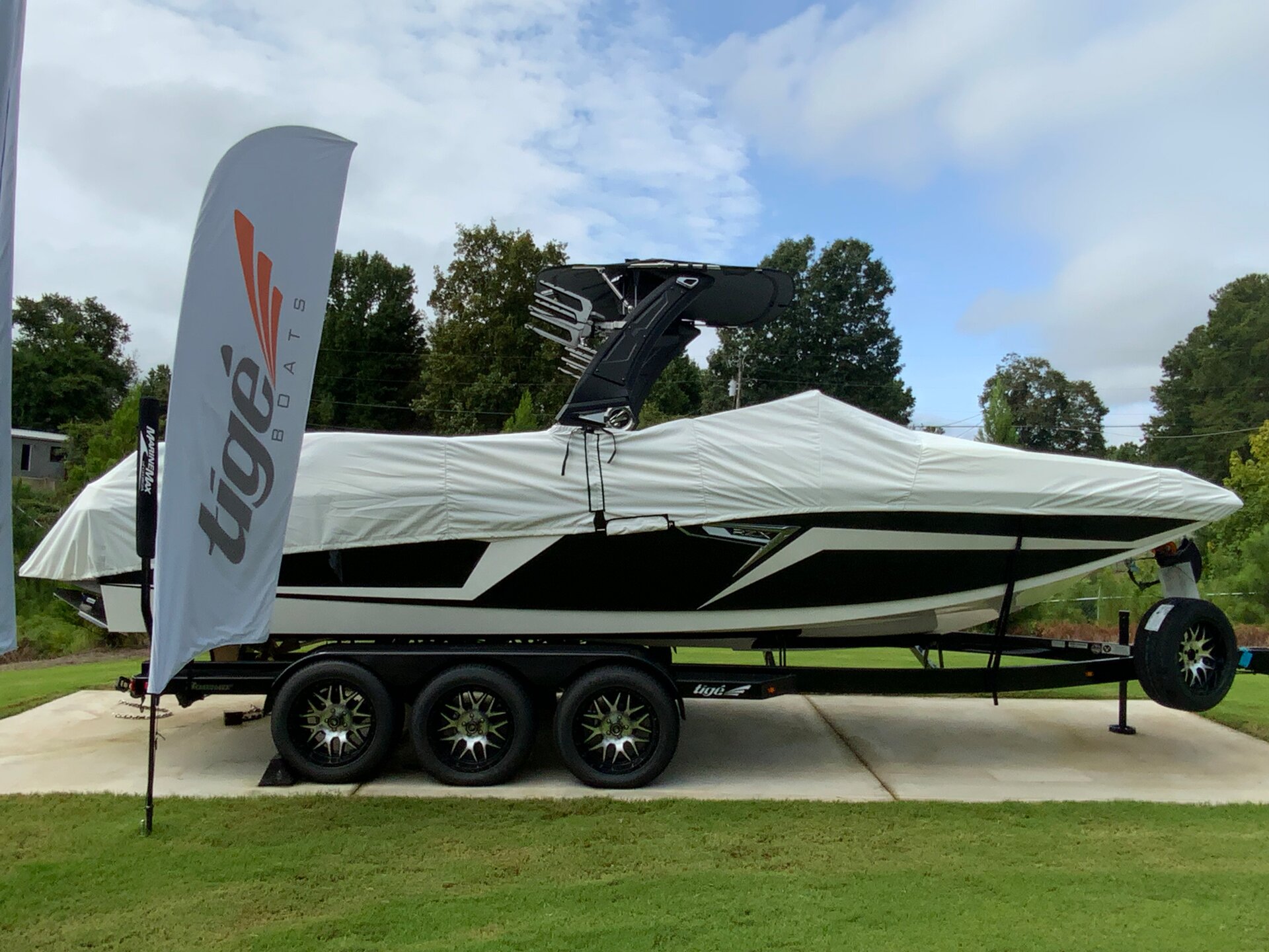 Custom-fit cover installed on Tige RZX24 Inboard