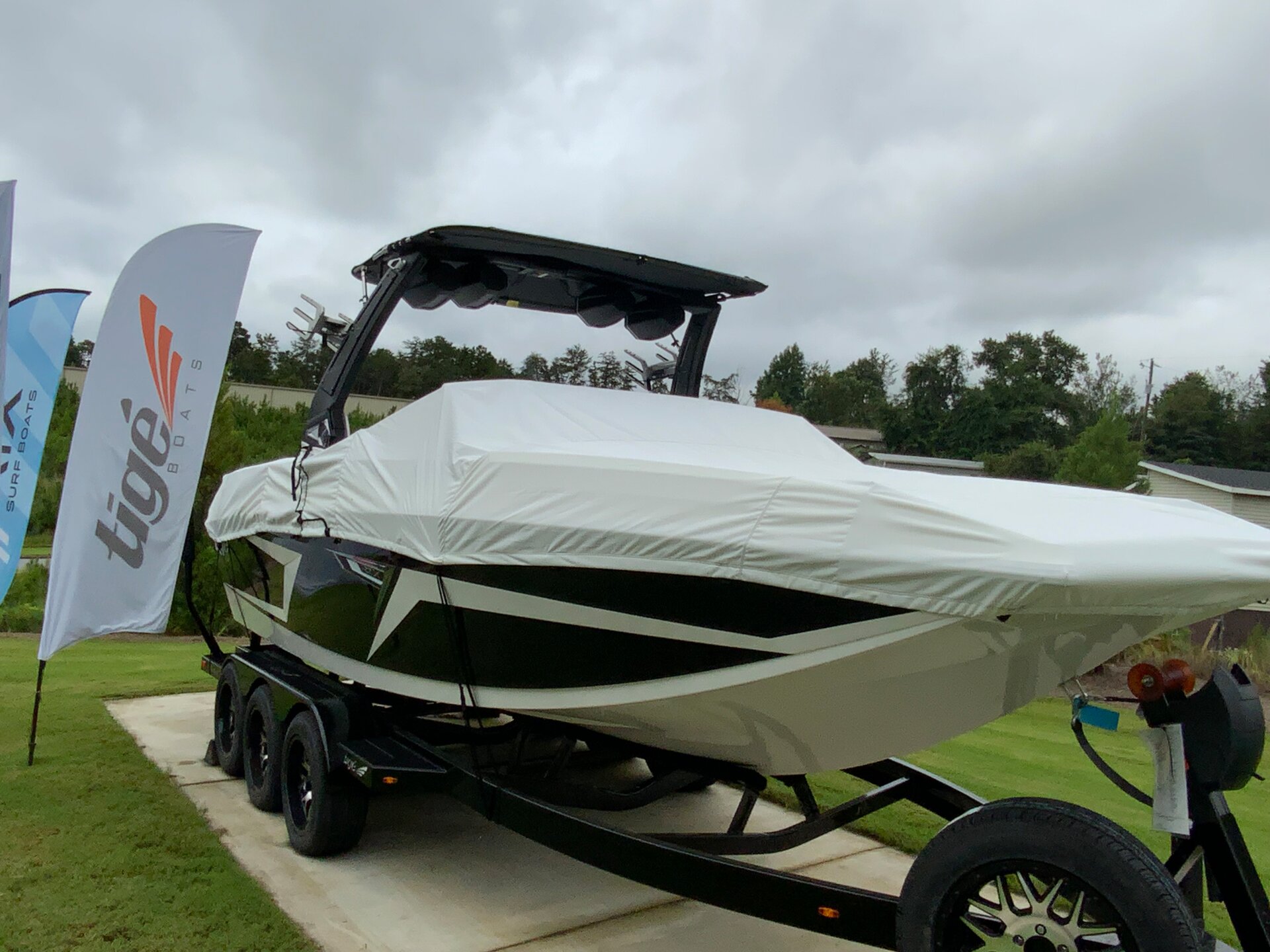 Custom-fit cover installed on Tige RZX24 Inboard