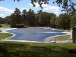 Navy Blue Cover On A Custom Shaped Swimming Pool