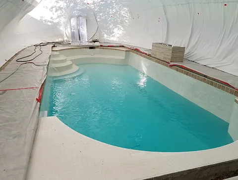 Pool filling after interior work