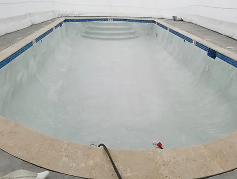 Finished pool interior beneath the dome