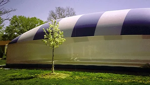 Blue and White Airdome - 2/3 Side profile