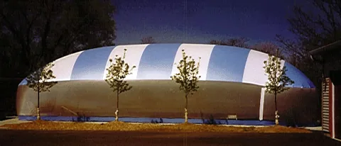 Blue and White Air Dome - Side profile