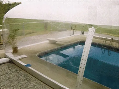 White rectangular ameri-dome - Corner with blower snorkel tube.