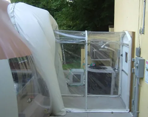 Side view of an Airlock interface with a house