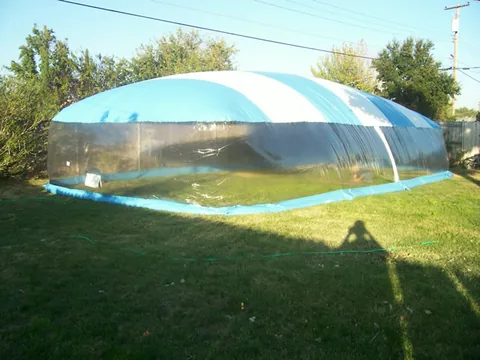Fully inflated backyard play dome