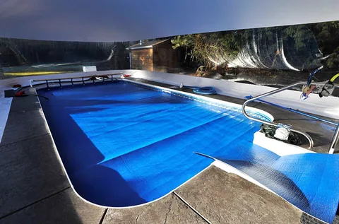white residential pool dome interior view