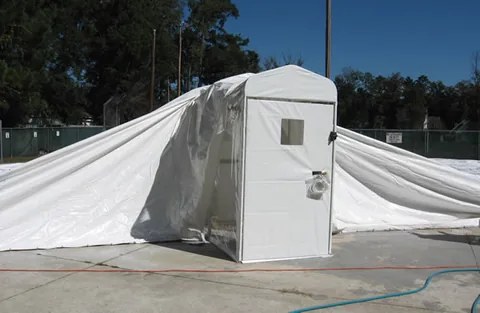 Sliding the Airlock Entry System into place