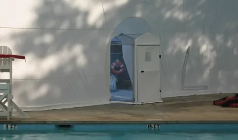 Another view of the airlock from across the pool
