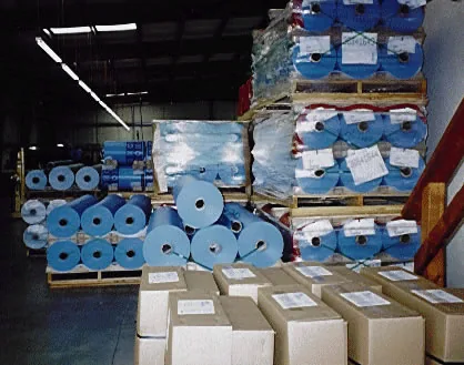 Stacks of vinyl waiting to be used