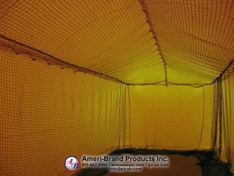 Netted end of the batting lane inside the pitching dome