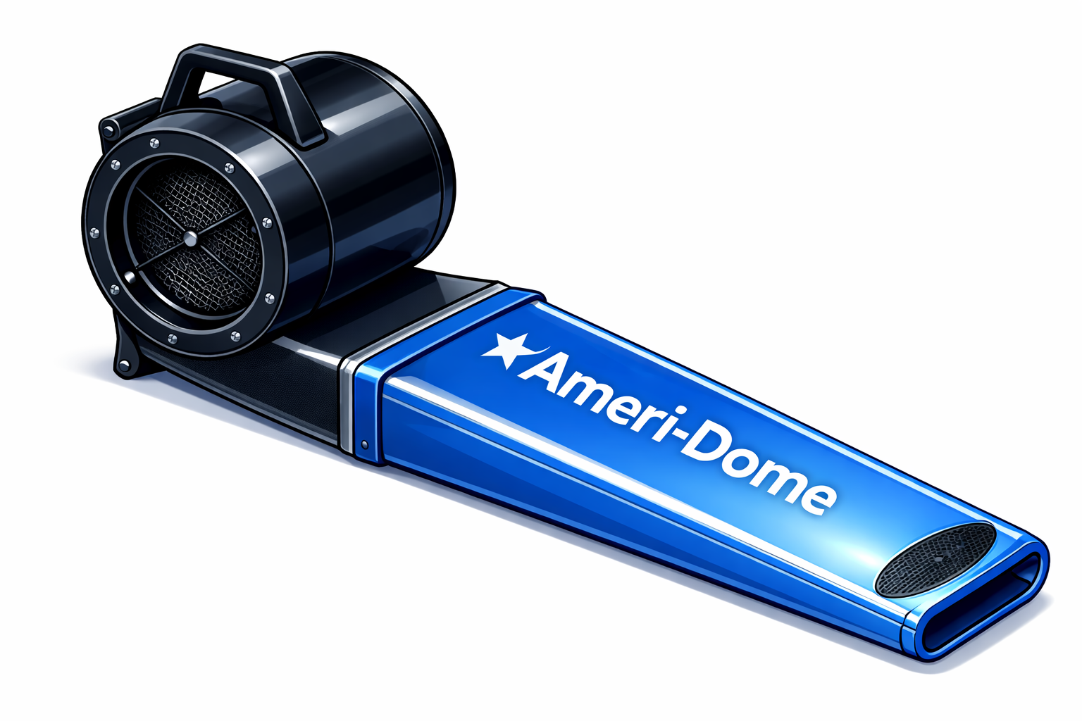 Ameri-Dome air blower with its blue snorkel tube