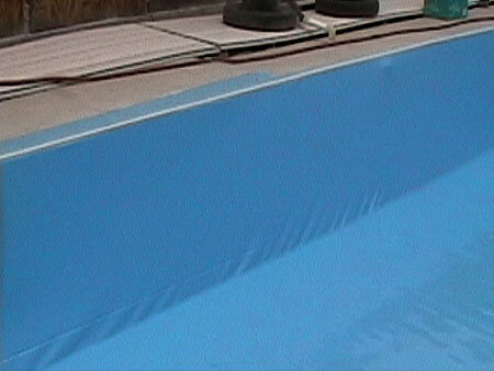 After the liner is hung in the track all that is left to be done is to fill the pool with water again.