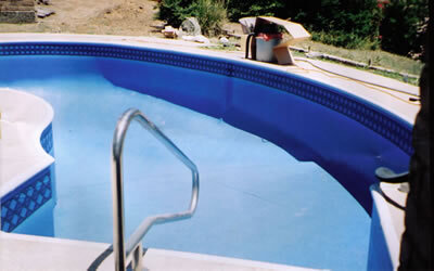 Custom fit inground pool liner ready for water