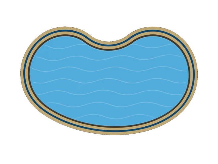Kidney inground pool shape diagram