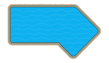 Lazy L dogleg and boomerang right inground pool shape diagram