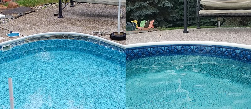 Before and after Ameri-Shield liner repair photo set five