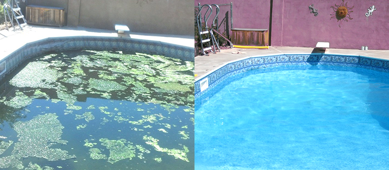 Before and after Ameri-Shield liner repair photo set two