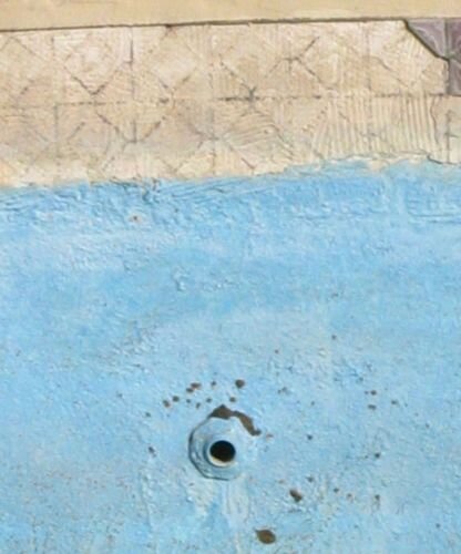 Water return line painted numerous times to prevent more leaking.
