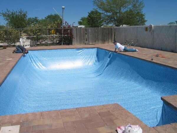Liner in place and almost ready for water.