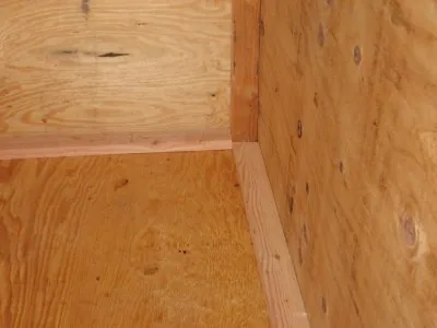 Wooden tank walls and floor before lining