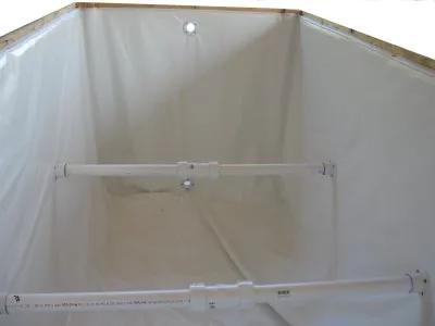Prepared tank with wall padding and cross-tank support