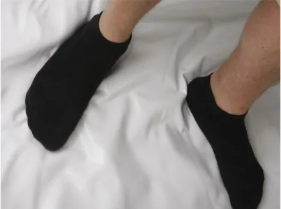 Standing in socks on the liner floor