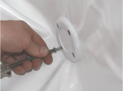 Fastening the fitting faceplate over the liner