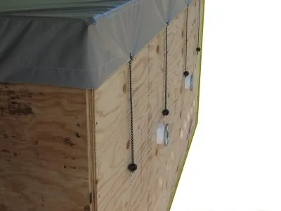 Cover secured along the long wall
