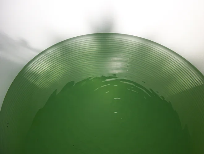 Filled tank viewed from above