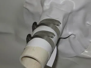Conical vinyl pipe sleeve with a flat brim